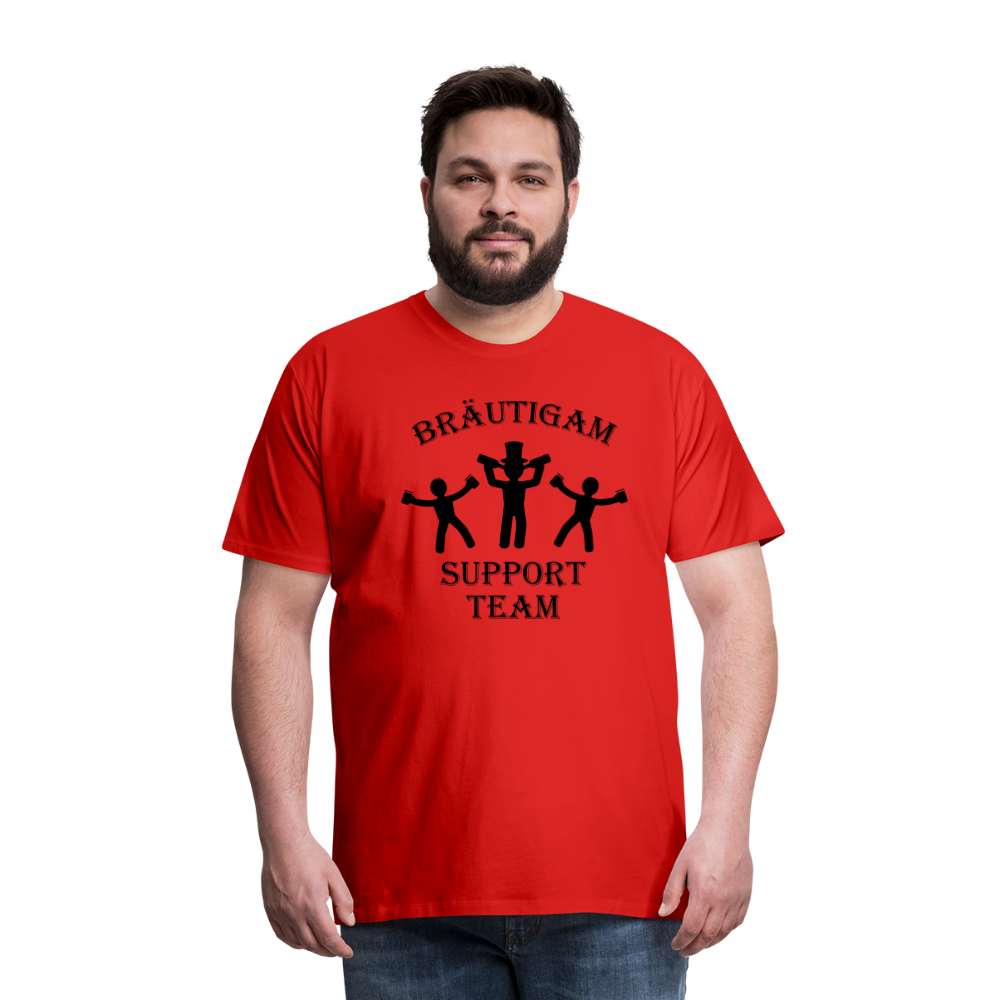 Männer Premium T-Shirt JGA - Bräutigam Support Team - Rot