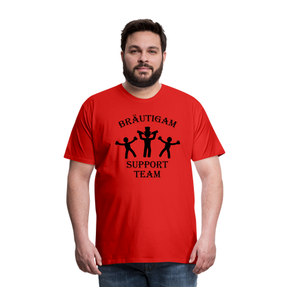 Männer Premium T-Shirt JGA - Bräutigam Support Team - Rot