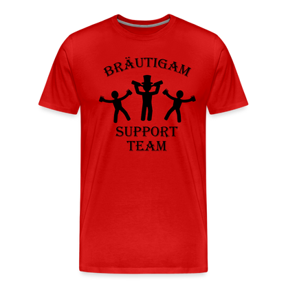 Männer Premium T-Shirt JGA - Bräutigam Support Team - Rot