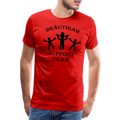 Männer Premium T-Shirt JGA - Bräutigam Support Team - Rot