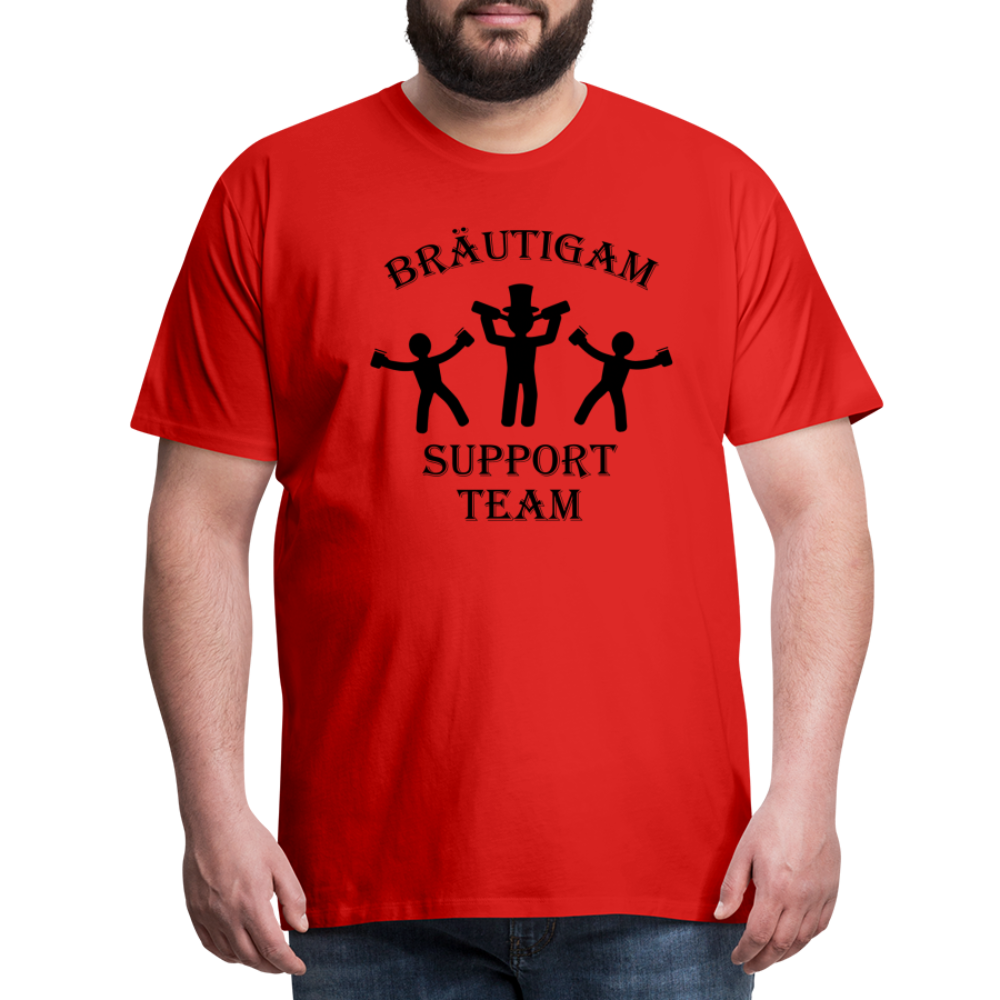 Männer Premium T-Shirt JGA - Bräutigam Support Team - Rot