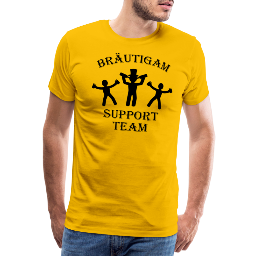 Männer Premium T-Shirt JGA - Bräutigam Support Team - Sonnengelb