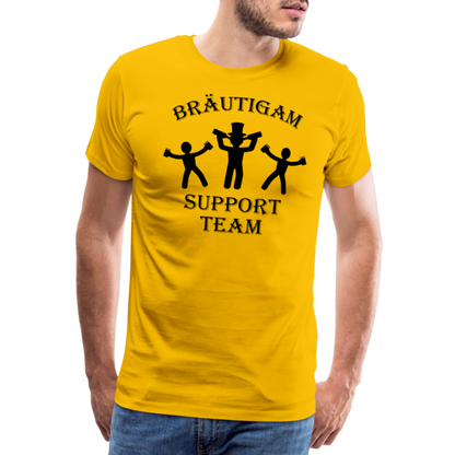 Männer Premium T-Shirt JGA - Bräutigam Support Team - Sonnengelb