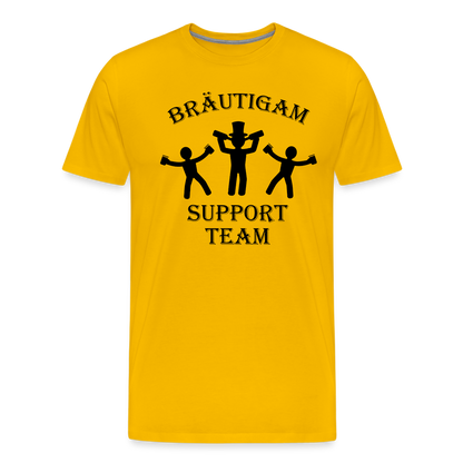 Männer Premium T-Shirt JGA - Bräutigam Support Team - Sonnengelb