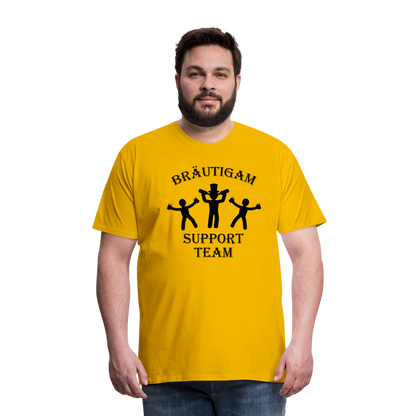 Männer Premium T-Shirt JGA - Bräutigam Support Team - Sonnengelb