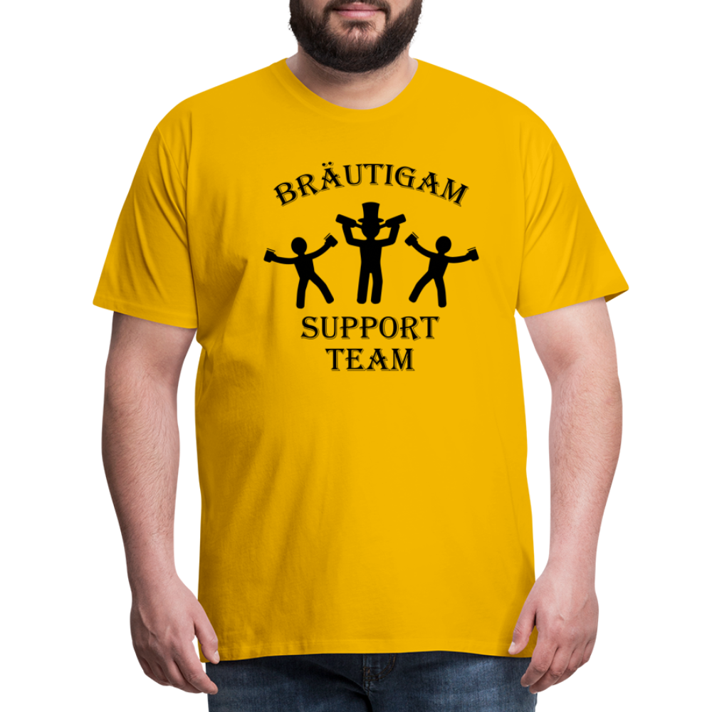 Männer Premium T-Shirt JGA - Bräutigam Support Team - Sonnengelb