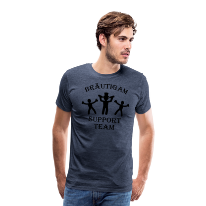 Männer Premium T-Shirt JGA - Bräutigam Support Team - Blau meliert