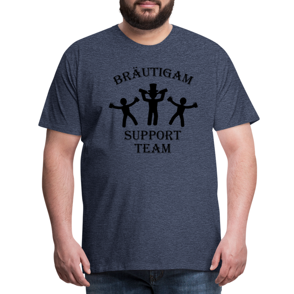 Männer Premium T-Shirt JGA - Bräutigam Support Team - Blau meliert