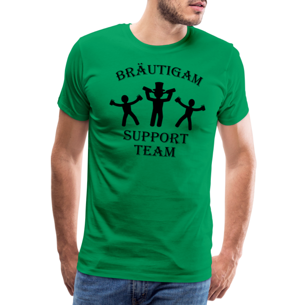 Männer Premium T-Shirt JGA - Bräutigam Support Team - Kelly Green