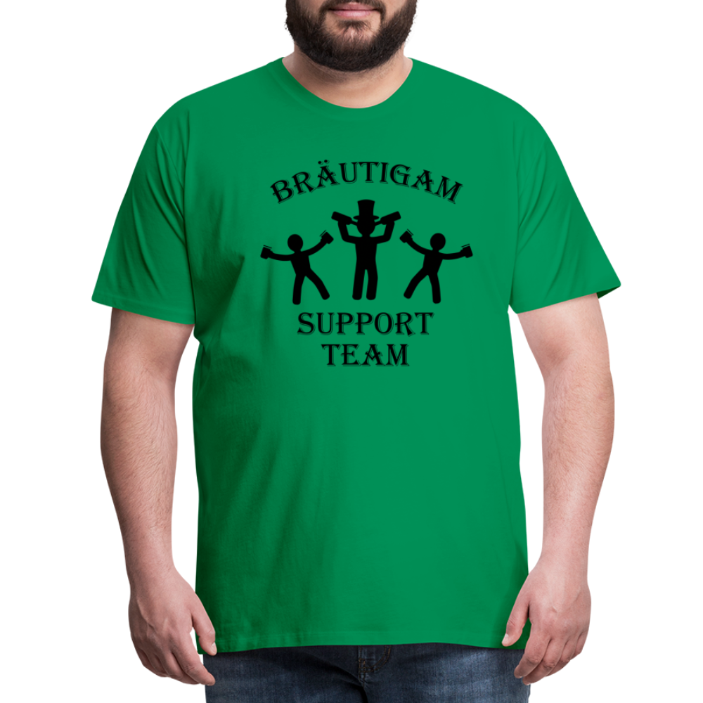 Männer Premium T-Shirt JGA - Bräutigam Support Team - Kelly Green