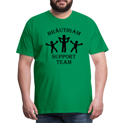 Männer Premium T-Shirt JGA - Bräutigam Support Team - Kelly Green