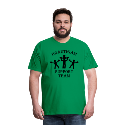 Männer Premium T-Shirt JGA - Bräutigam Support Team - Kelly Green