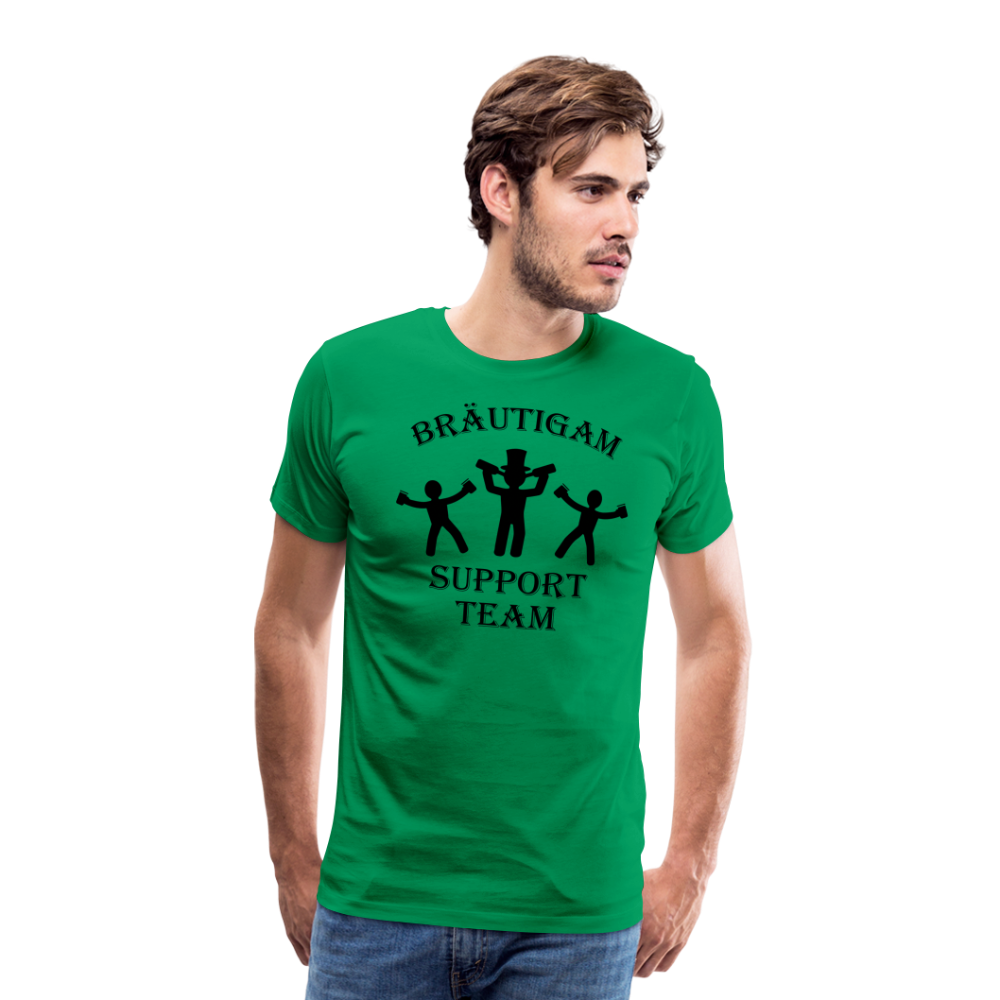 Männer Premium T-Shirt JGA - Bräutigam Support Team - Kelly Green