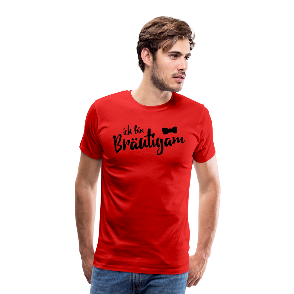 Männer Premium T-Shirt JGA - Ich bin Bräutigam personalisierbar! - Rot