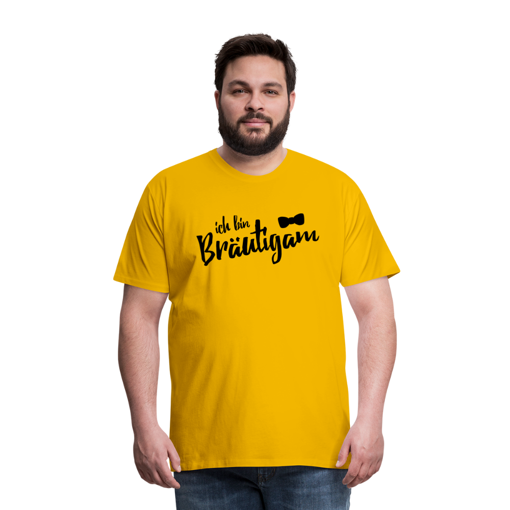 Männer Premium T-Shirt JGA - Ich bin Bräutigam personalisierbar! - Sonnengelb