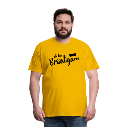 Männer Premium T-Shirt JGA - Ich bin Bräutigam personalisierbar! - Sonnengelb