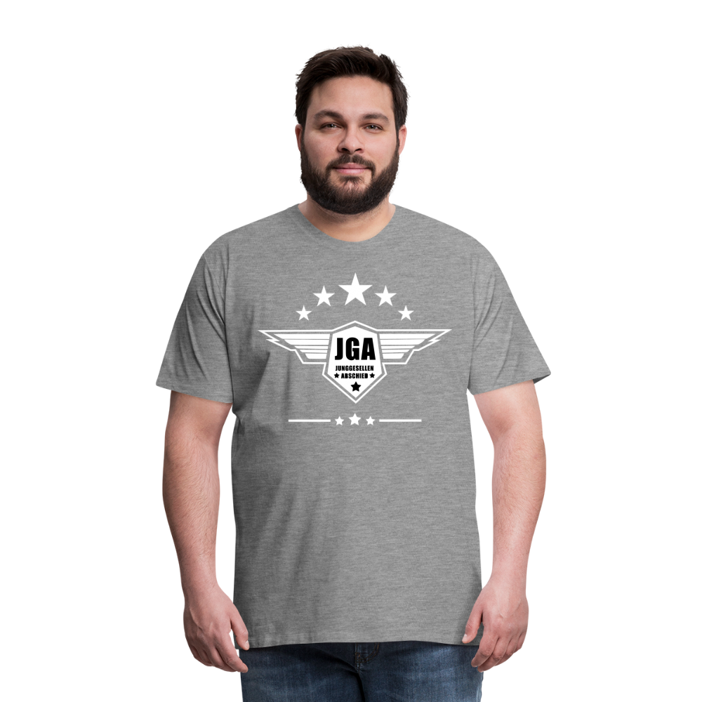 Männer Premium T-Shirt - JGA Stars - Grau meliert