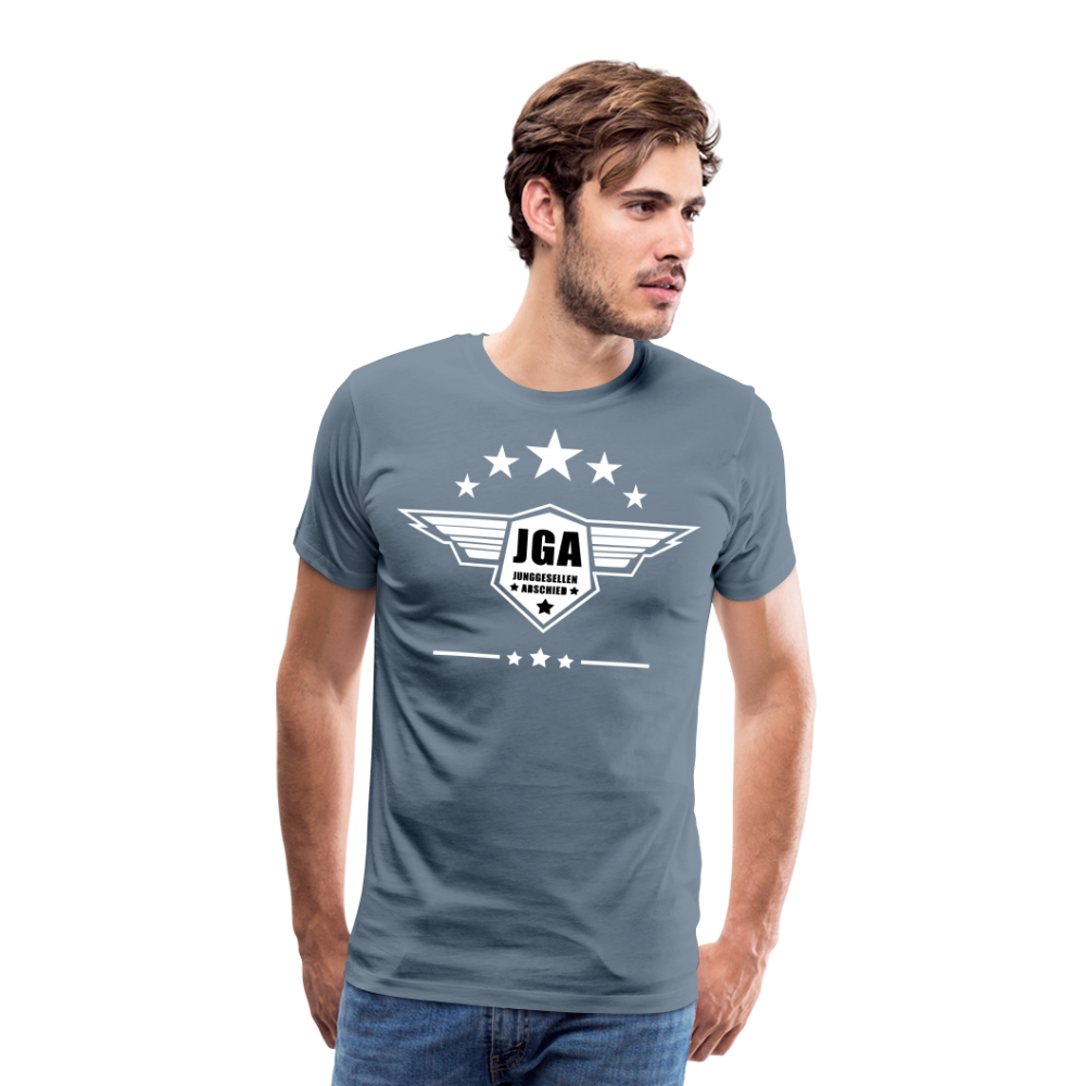 Männer Premium T-Shirt - JGA Stars - Blaugrau