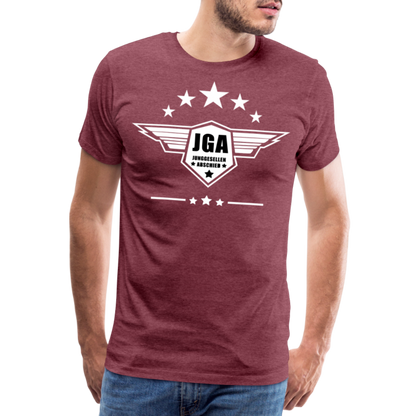 Männer Premium T-Shirt - JGA Stars - Bordeauxrot meliert