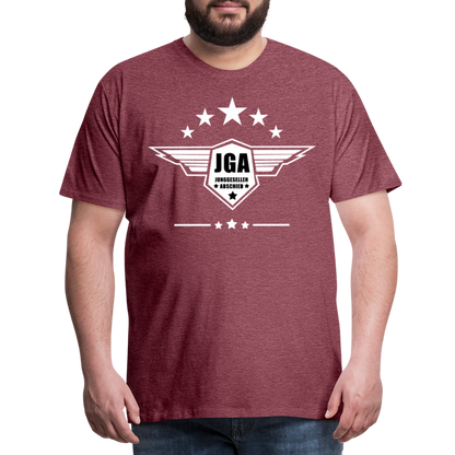 Männer Premium T-Shirt - JGA Stars - Bordeauxrot meliert