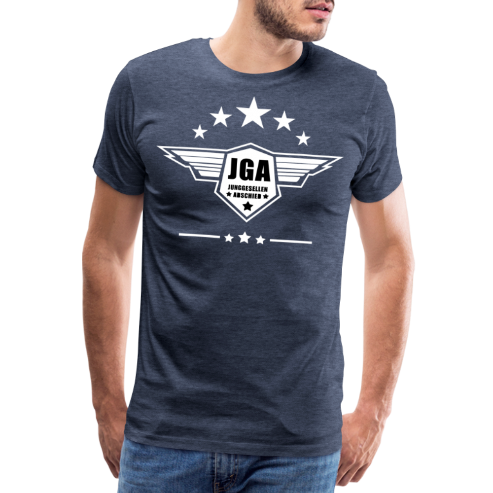 Männer Premium T-Shirt - JGA Stars - Blau meliert