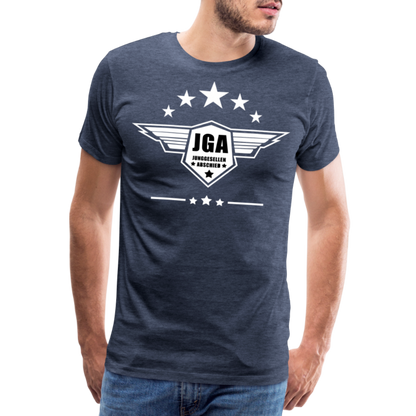 Männer Premium T-Shirt - JGA Stars - Blau meliert