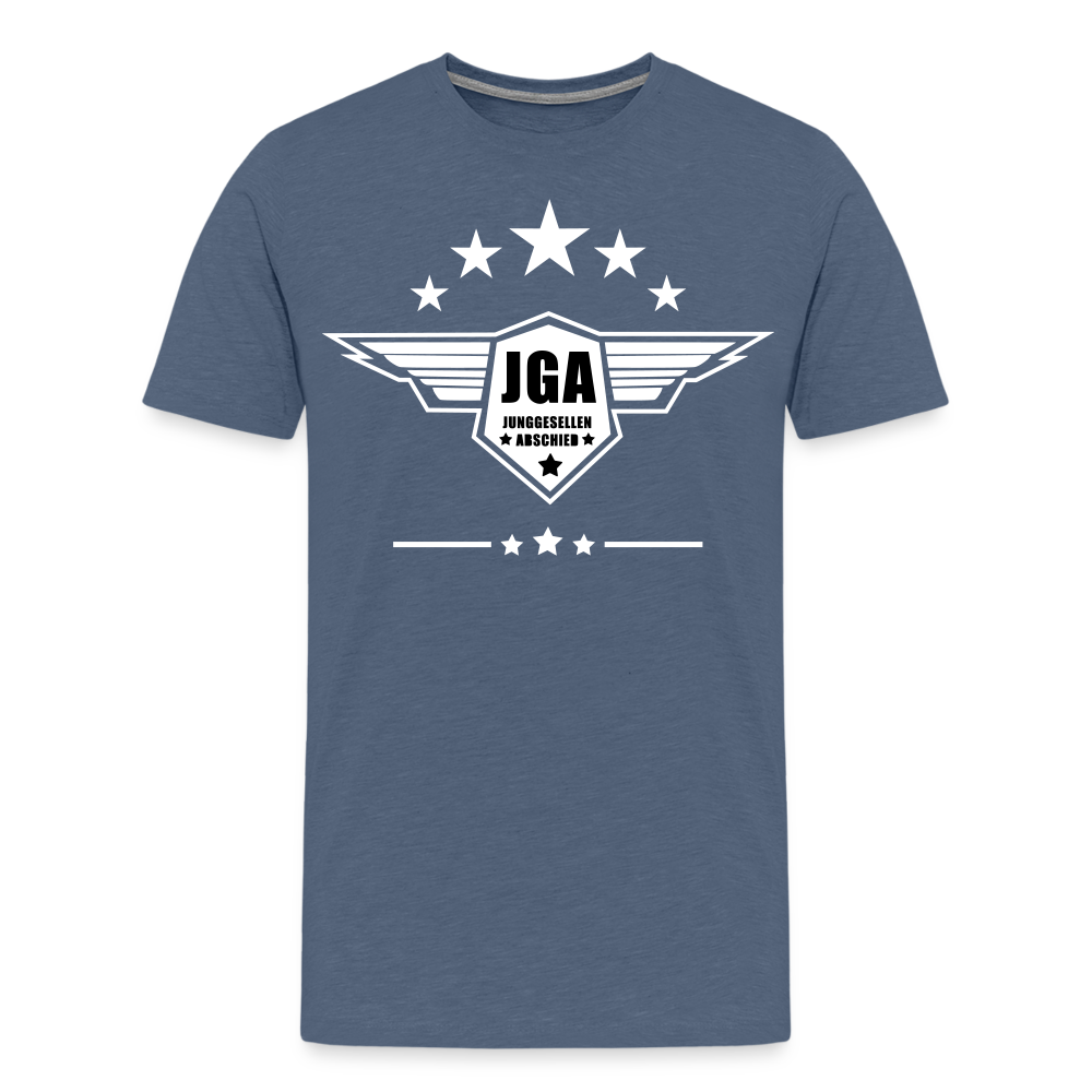 Männer Premium T-Shirt - JGA Stars - Blau meliert