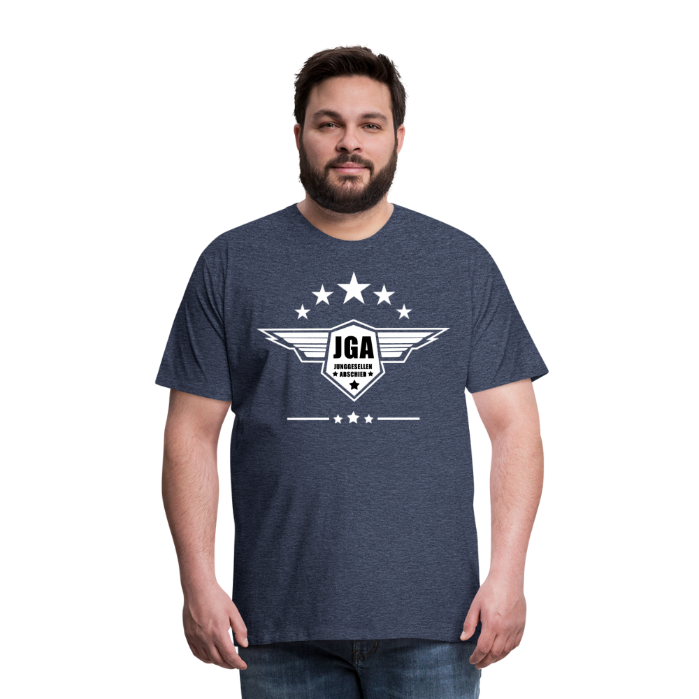 Männer Premium T-Shirt - JGA Stars - Blau meliert