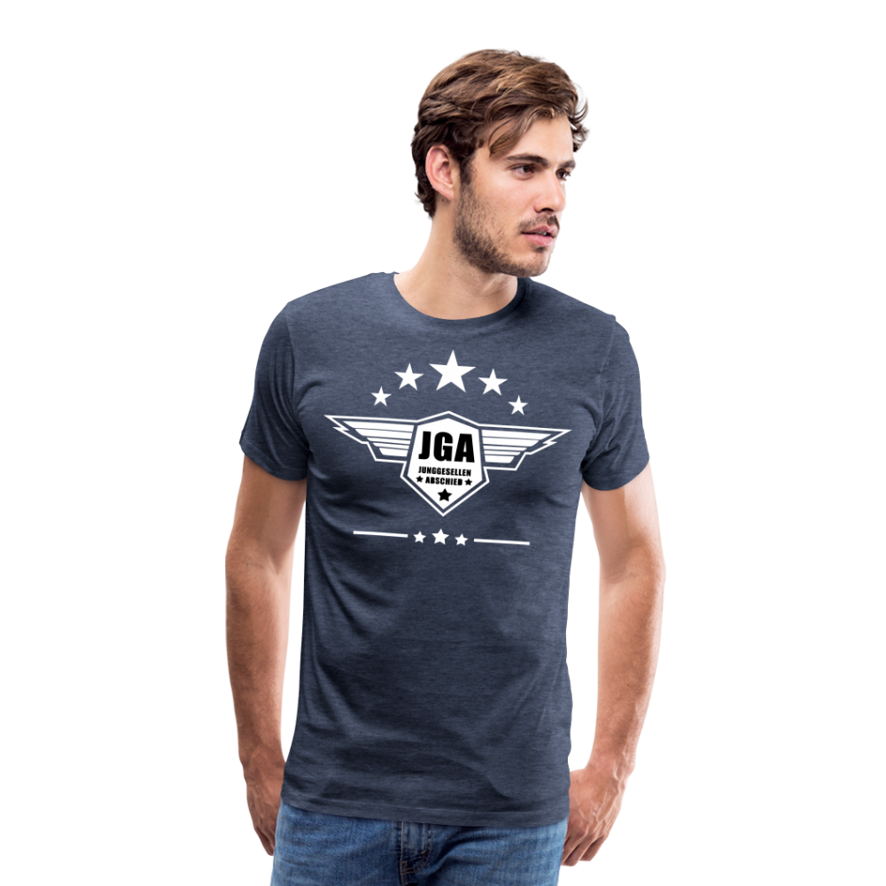 Männer Premium T-Shirt - JGA Stars - Blau meliert