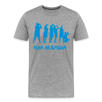 Männer Premium T-Shirt - Team Bräutigam - Grau meliert