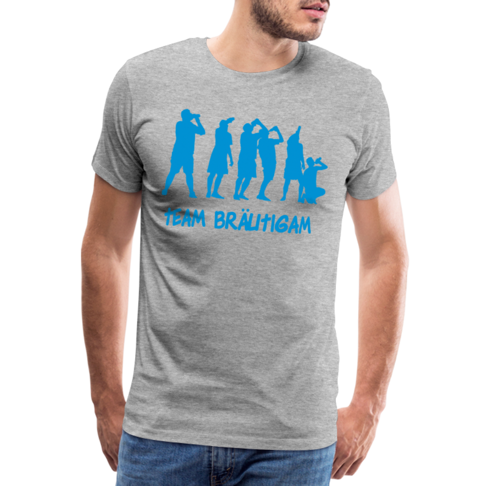 Männer Premium T-Shirt - Team Bräutigam - Grau meliert