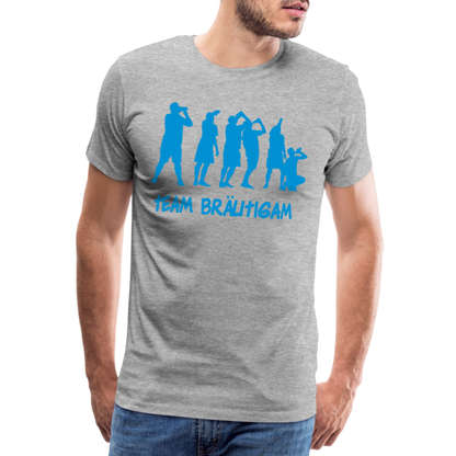 Männer Premium T-Shirt - Team Bräutigam - Grau meliert