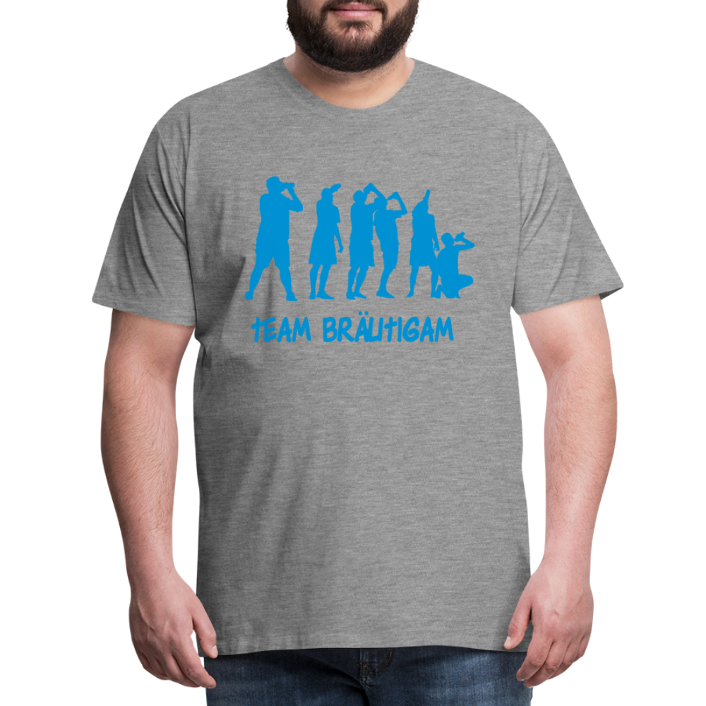 Männer Premium T-Shirt - Team Bräutigam - Grau meliert