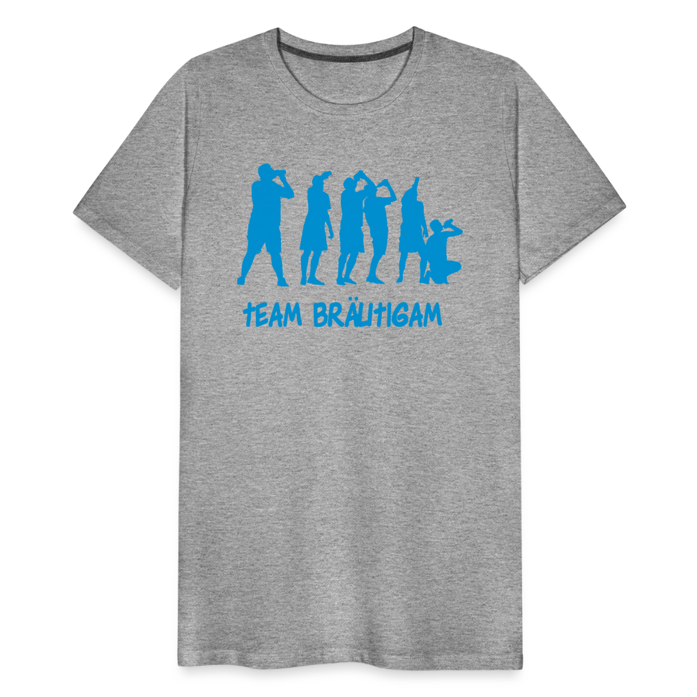 Männer Premium T-Shirt - Team Bräutigam - Grau meliert