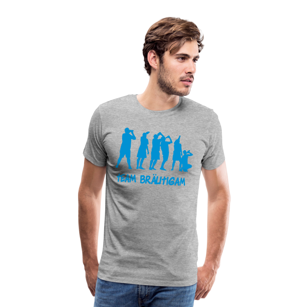 Männer Premium T-Shirt - Team Bräutigam - Grau meliert