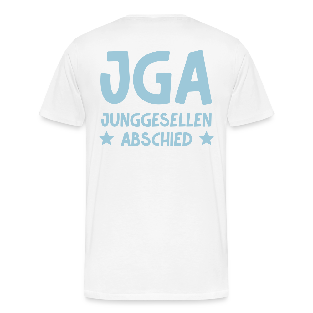 Männer Premium T-Shirt - JGA personalisierbar! - weiß