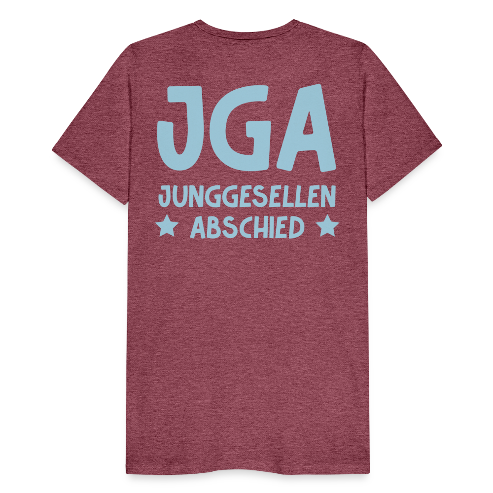 Männer Premium T-Shirt - JGA personalisierbar! - Bordeauxrot meliert