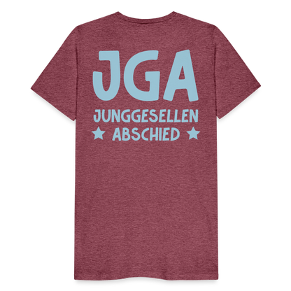 Männer Premium T-Shirt - JGA personalisierbar! - Bordeauxrot meliert