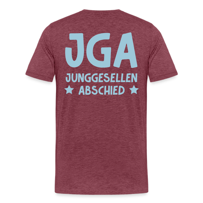 Männer Premium T-Shirt - JGA personalisierbar! - Bordeauxrot meliert