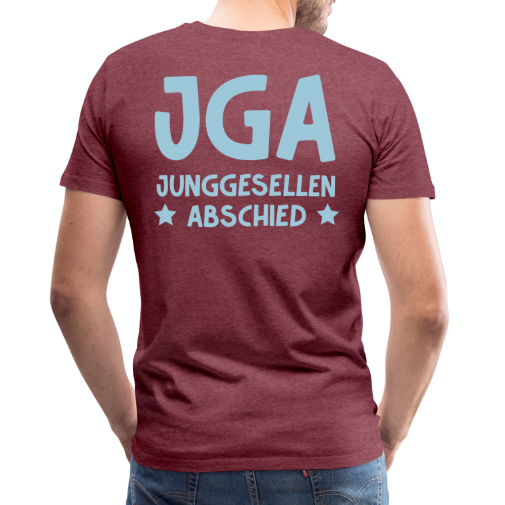 Männer Premium T-Shirt - JGA personalisierbar! - Bordeauxrot meliert