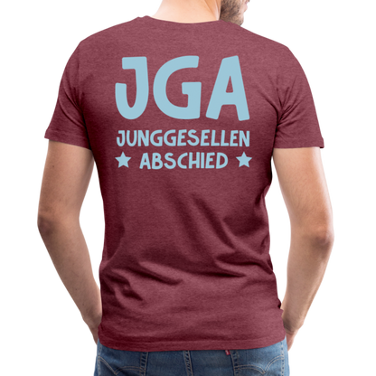 Männer Premium T-Shirt - JGA personalisierbar! - Bordeauxrot meliert