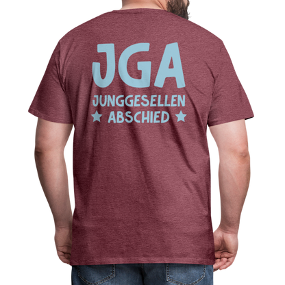 Männer Premium T-Shirt - JGA personalisierbar! - Bordeauxrot meliert