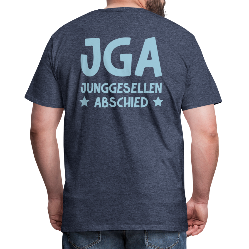 Männer Premium T-Shirt - JGA personalisierbar! - Blau meliert