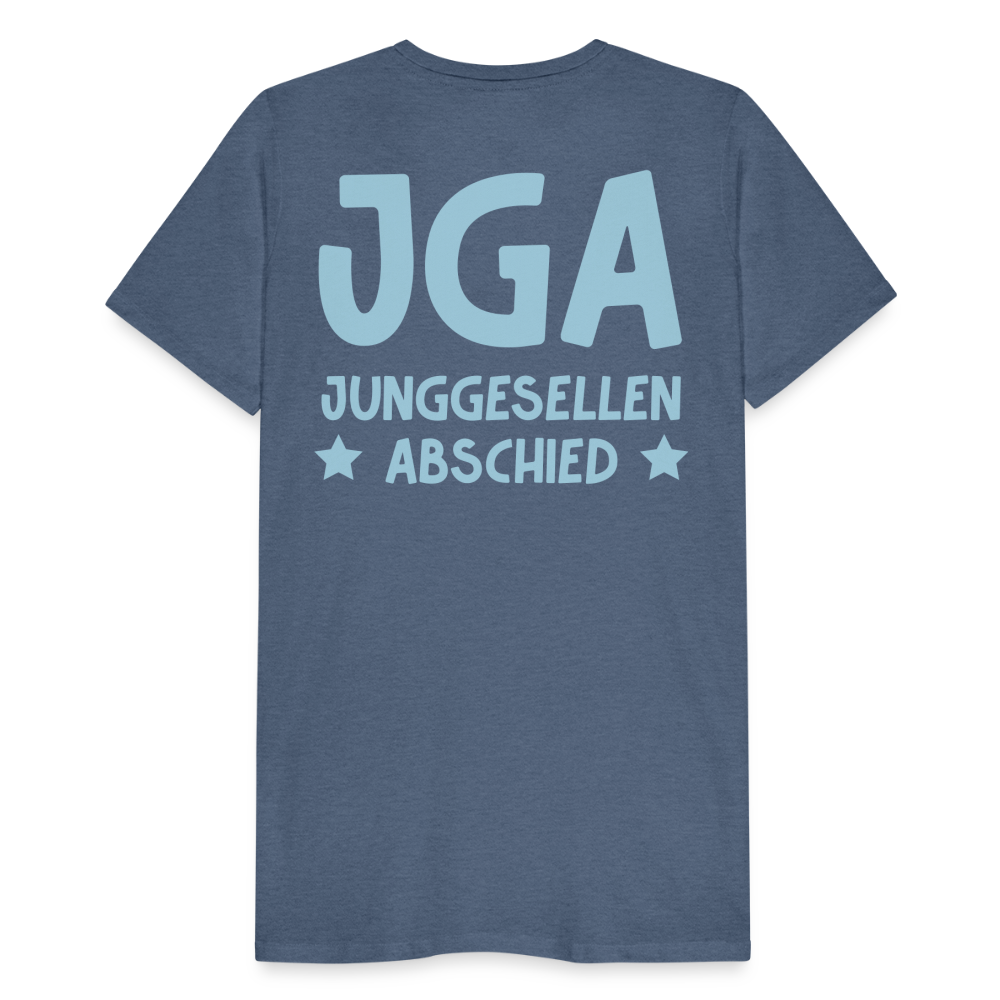 Männer Premium T-Shirt - JGA personalisierbar! - Blau meliert