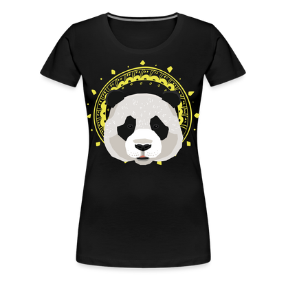 Frauen Premium T-Shirt - Panda - Schwarz