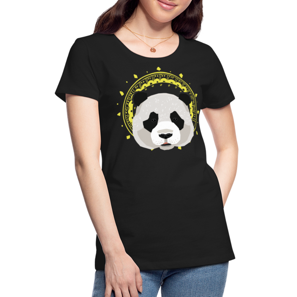 Frauen Premium T-Shirt - Panda - Schwarz