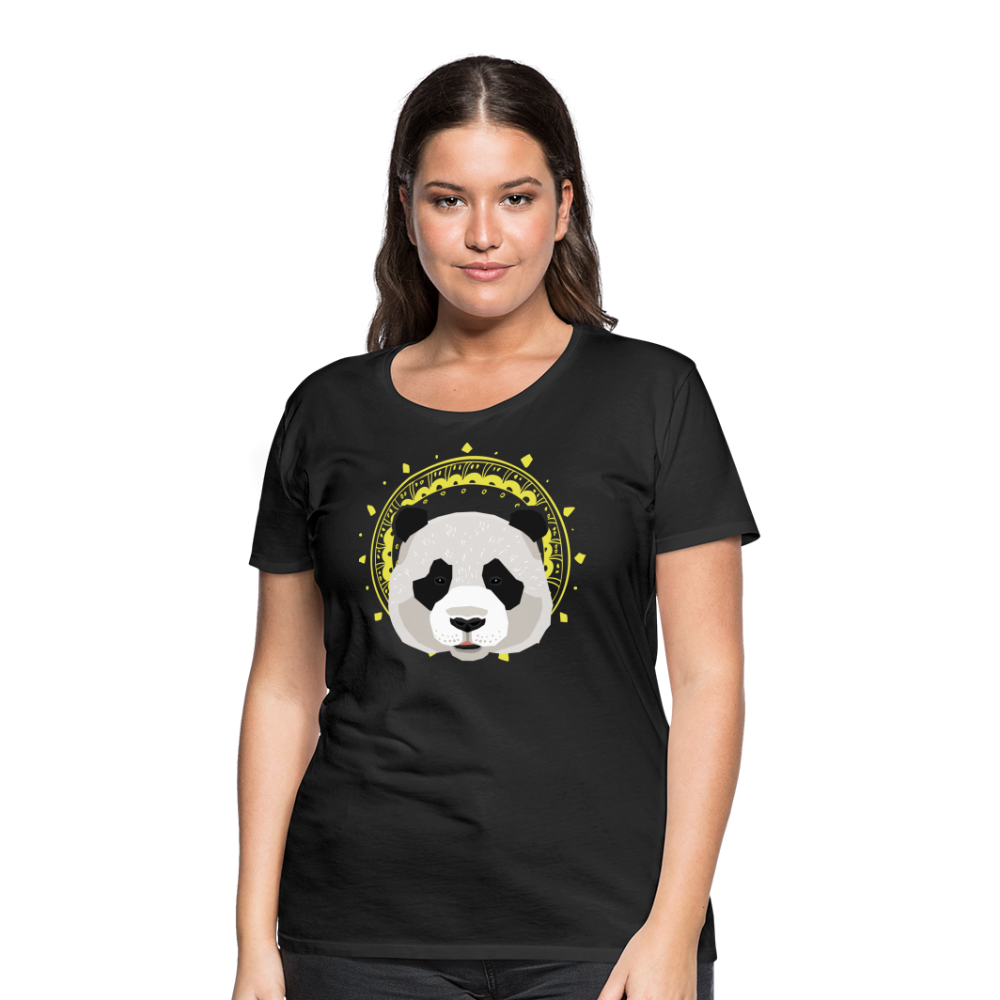 Frauen Premium T-Shirt - Panda - Schwarz