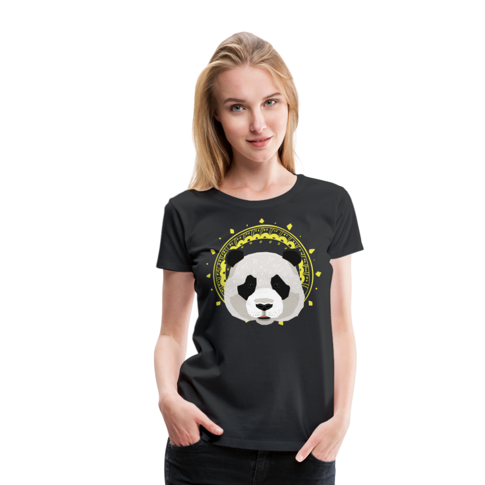 Frauen Premium T-Shirt - Panda - Schwarz