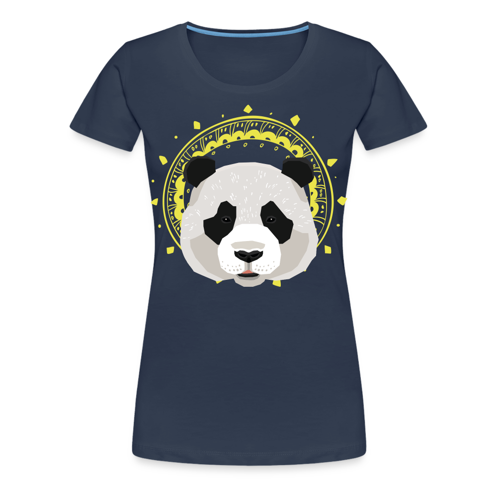 Frauen Premium T-Shirt - Panda - Navy