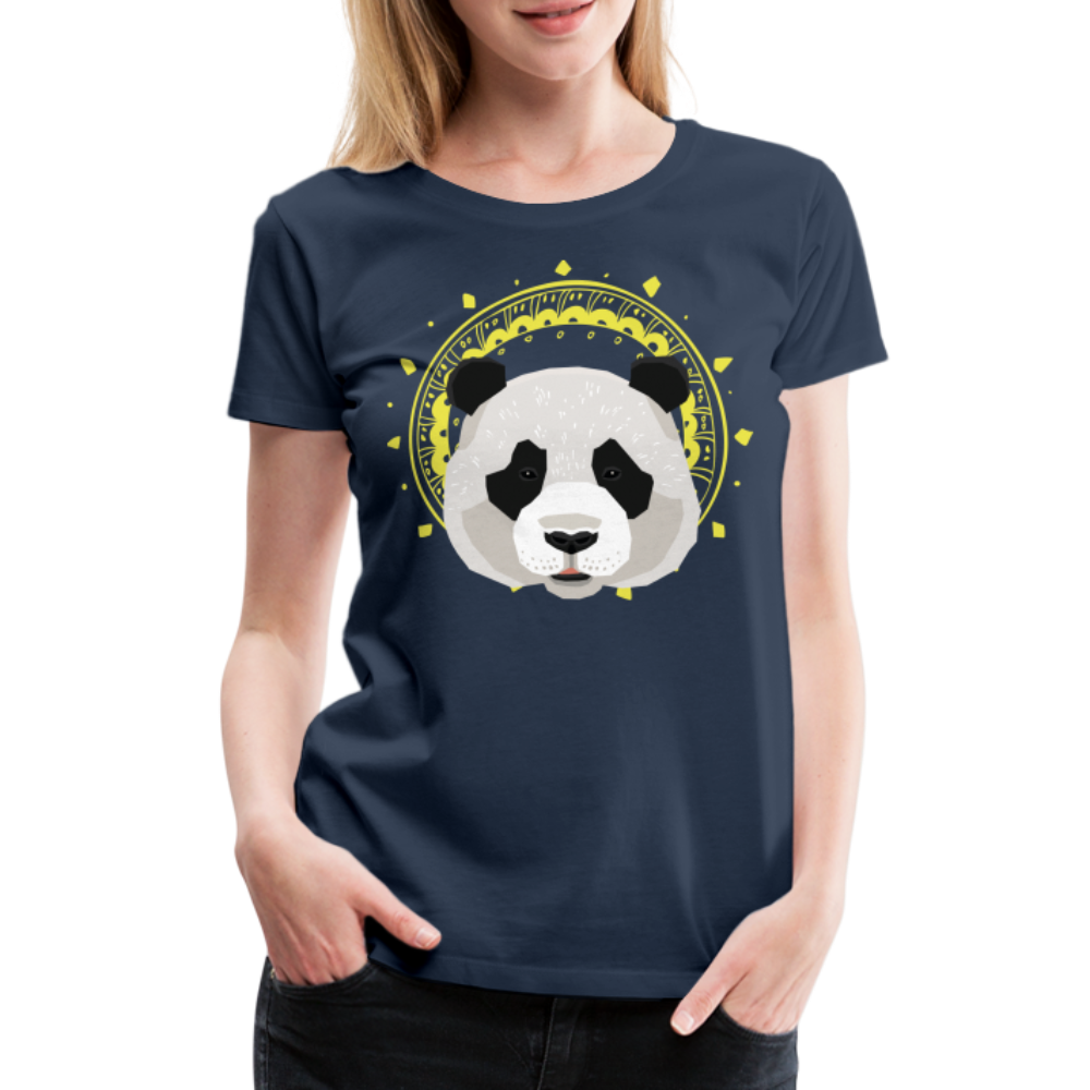 Frauen Premium T-Shirt - Panda - Navy